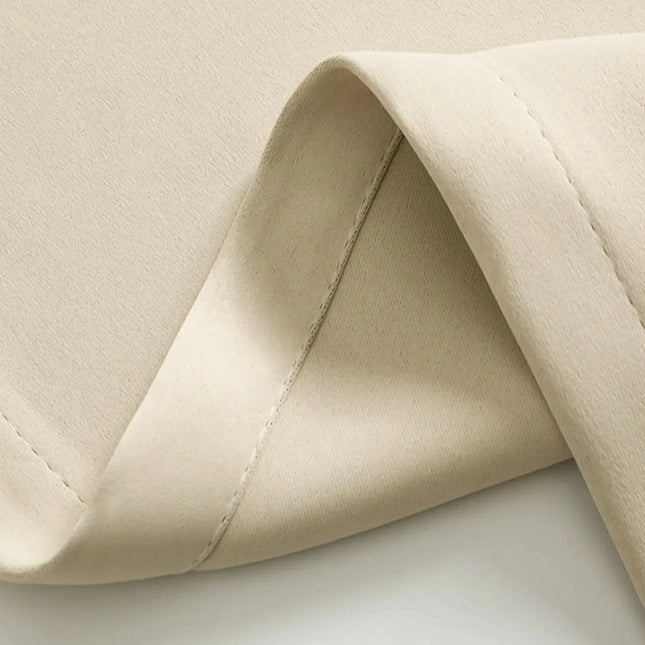 Blickdichter Vorhang Beige mit Ösen