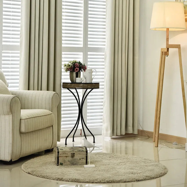 Blickdichter Vorhang Beige mit Ösen