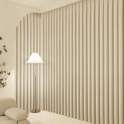 Blickdichter Vorhang Beige mit Ösen