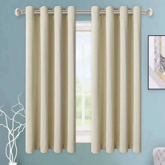 Blickdichter Vorhang Beige mit Ösen