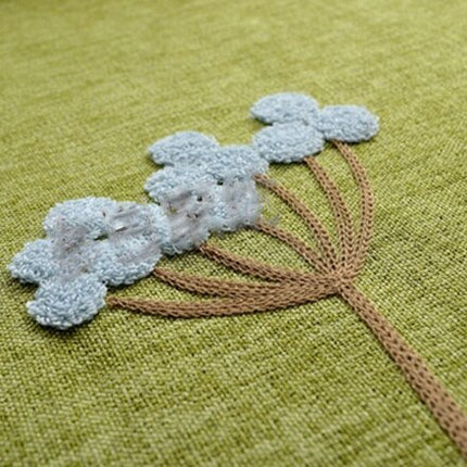 Verdunkelungsvorhang Anisgrün mit Blumenstickerei