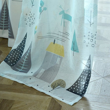 Voile Vorhang Leinenoptik für Kinderzimmer