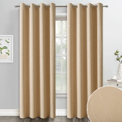 Verdunkelungsvorhang Creme mit Silberfäden