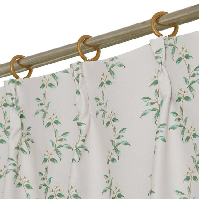 Landhausstil Vorhang mit grünem Blättermuster