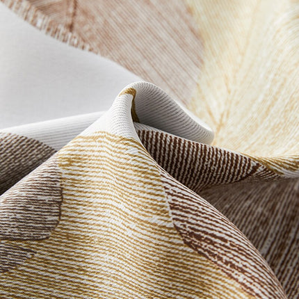 Brauner Verdunkelungsvorhang mit Blättermuster