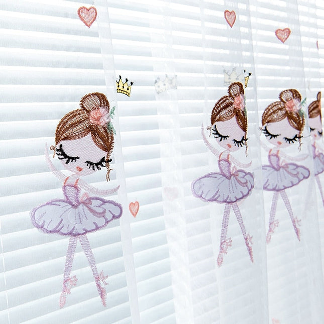 Mädchen Kinderzimmer Vorhang mit Ballerina-Stickerei