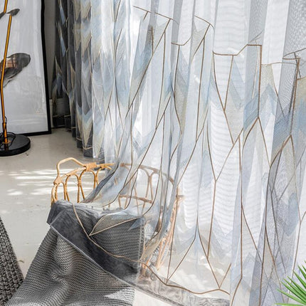 Bestickter Voile-Vorhang Kuala geometrisch