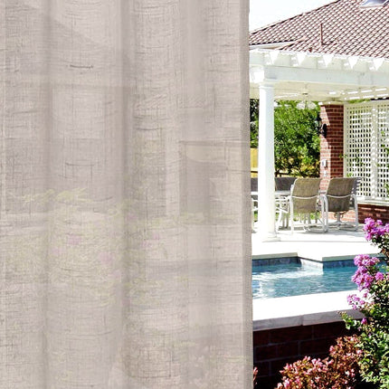 Terrassenvorhang in Leinenoptik mit Schlaufen