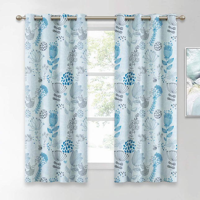 Dekovorhang mit modernem floralem Muster