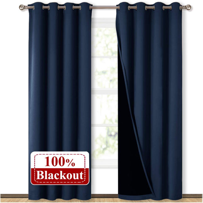 Thermo Verdunkelungsvorhang in Nachtblau