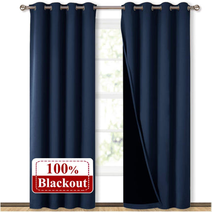 Verdunkelungsvorhang Rauma blickdicht in Nachtblau