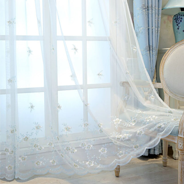 Voile-Gardine Satoro mit Blumenstickerei