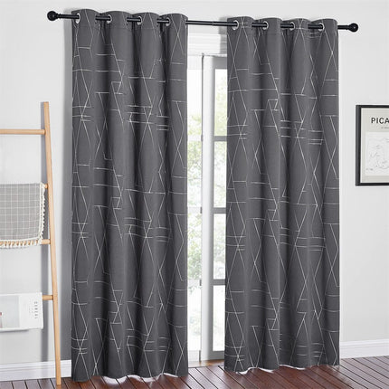 Verdunkelungsvorhang Hamina Grau geometrisches Muster