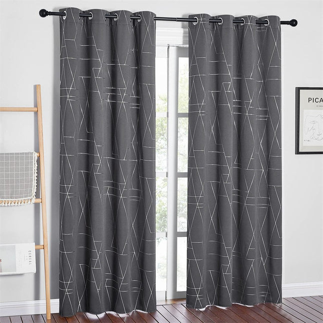 Verdunkelungsvorhang Hamina Grau geometrisches Muster