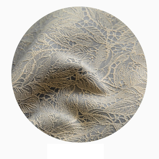 Cremeweißer Jacquard Verdunkelungsvorhang mit Spitze