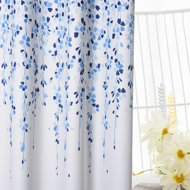 Outdoor Vorhang mit blauem Blumenmuster