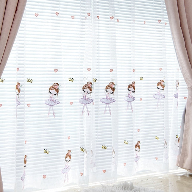 Mädchen Kinderzimmer Vorhang mit Ballerina-Stickerei
