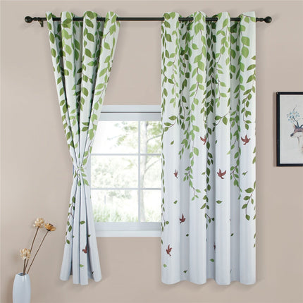 Vorhang Este mit Blättern und Vögeln