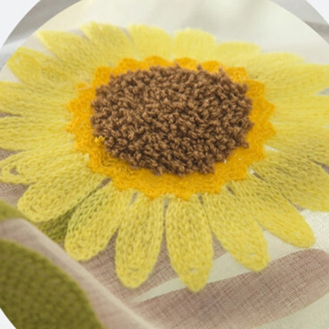 Gardine mit gestickten Sonnenblumen Küche