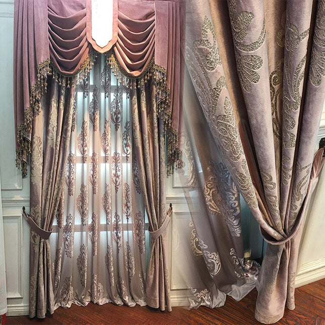 Voile Vorhang mit barockem Muster