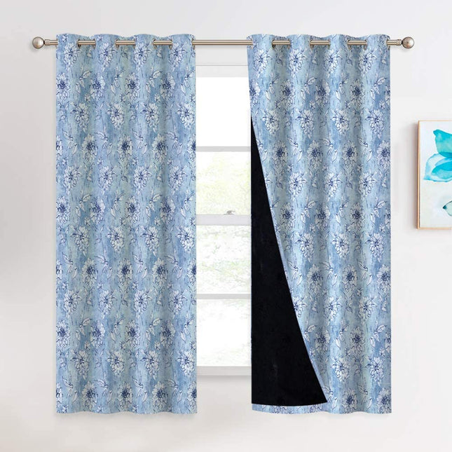 Thermo-Verdunkelungsvorhang mit Blumenmuster
