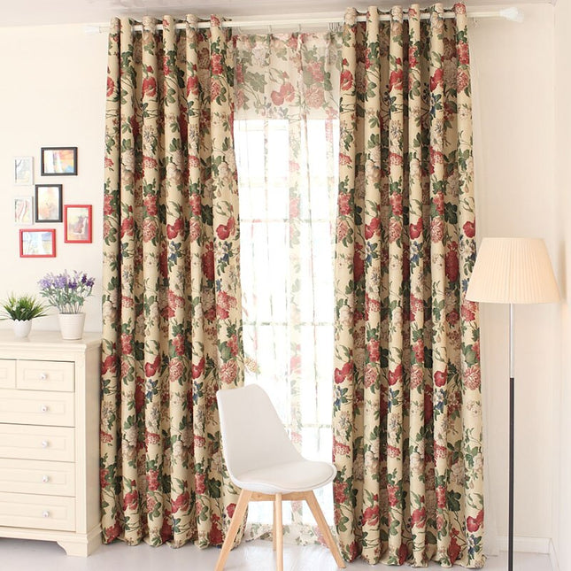 Verdunkelungsvorhang im Landhausstil mit Blumen