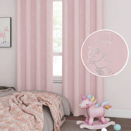 Rosa Kinderzimmer Vorhang Loima mit Einhörnern