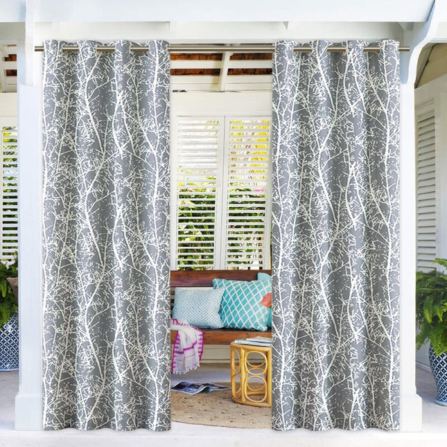 Outdoor-Vorhang Laira mit Zweig-Muster