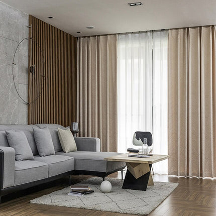 Verdunkelungsvorhang Braun mit Wellenmuster