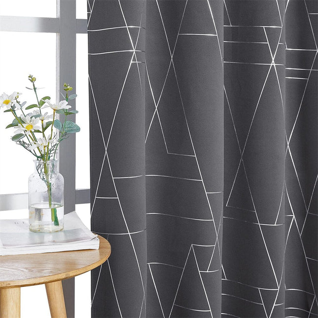 Verdunkelungsvorhang Hamina Grau geometrisches Muster