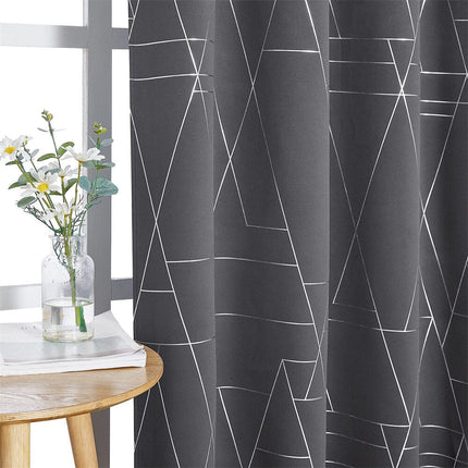 Verdunkelungsvorhang Hamina Grau geometrisches Muster