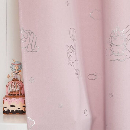 Rosa Kinderzimmer Vorhang Loima mit Einhörnern