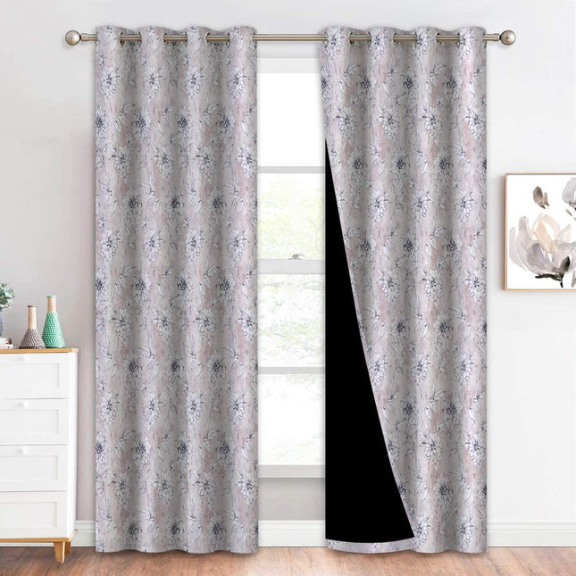 Thermo-Verdunkelungsvorhang mit Blumenmuster