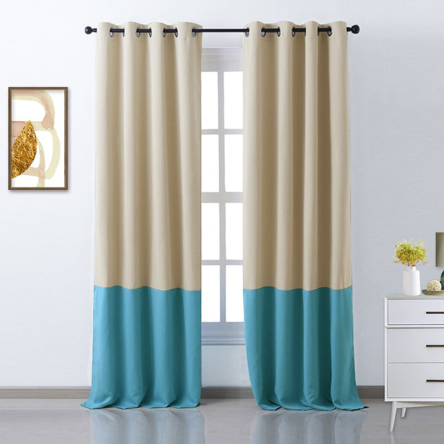 Zweifarbiger Verdunkelungsvorhang mit Ösen