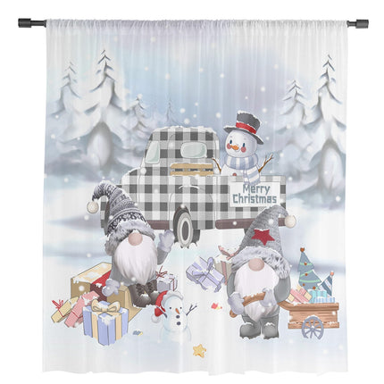 Weihnachtsgardine transparent mit Wintermotiv