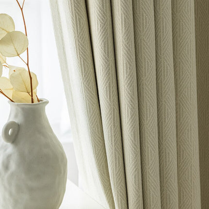 Struktur-Verdunkelungsvorhang Beige mit Muster