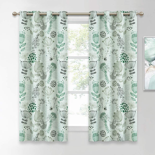 Dekovorhang mit modernem floralem Muster