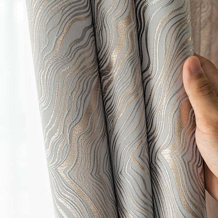 Verdunkelungsvorhang Silber mit abstraktem Muster