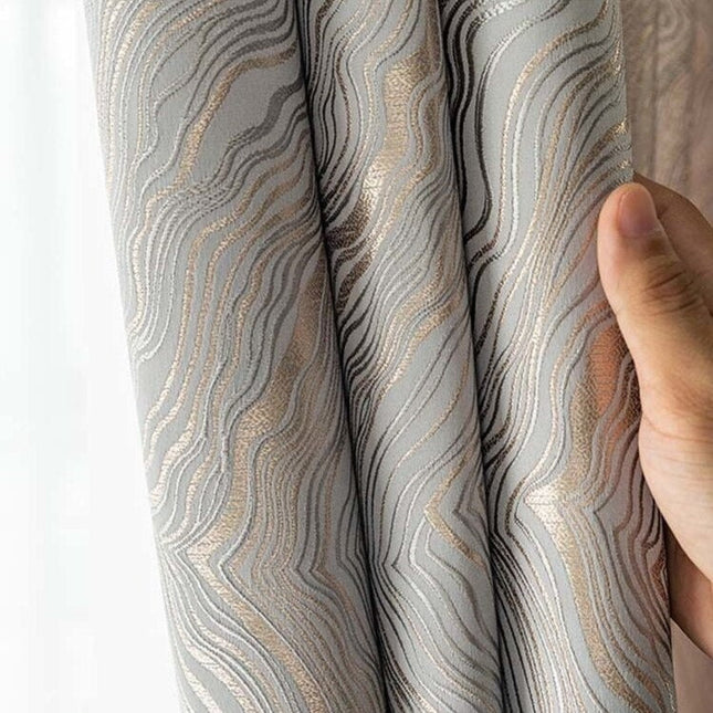 Verdunkelungsvorhang Silber mit abstraktem Muster