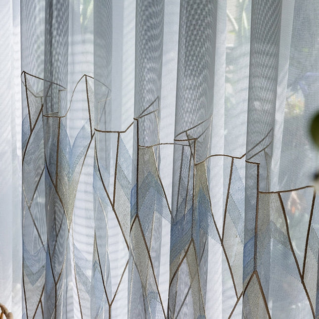 Bestickter Voile-Vorhang Kuala geometrisch