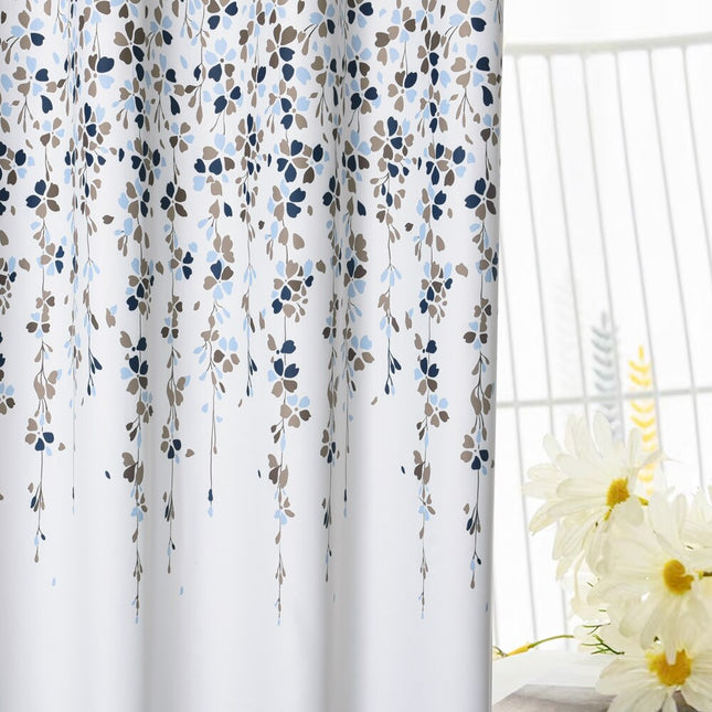 Outdoor Vorhang mit blauem Blumenmuster