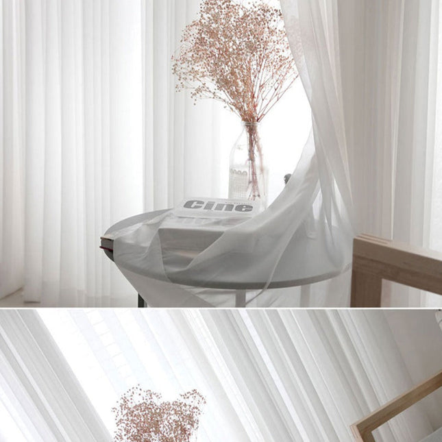Weißer halbtransparenter Voile Vorhang