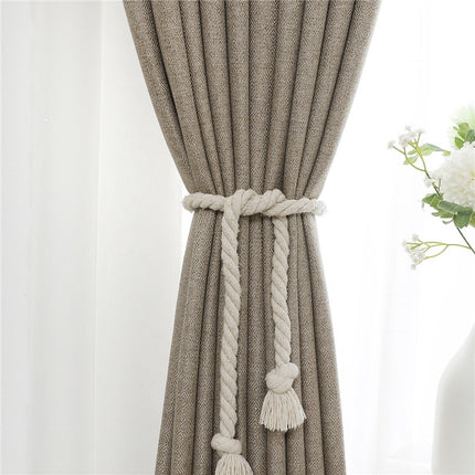 Blickdichter Vorhang in Dunkelbeige