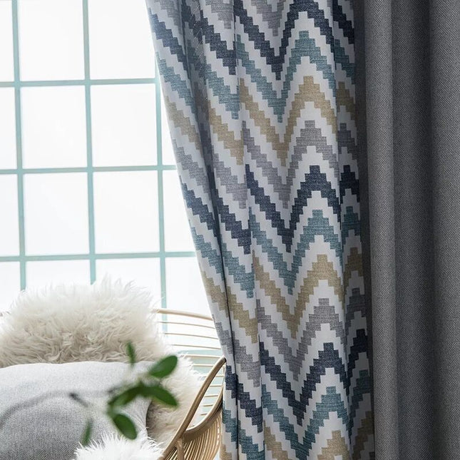 Verdunkelungsvorhang mit Zickzackmuster modern