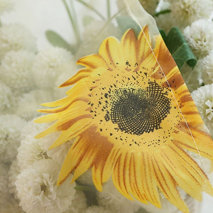 Gardine Betio mit Sonnenblumen-Muster
