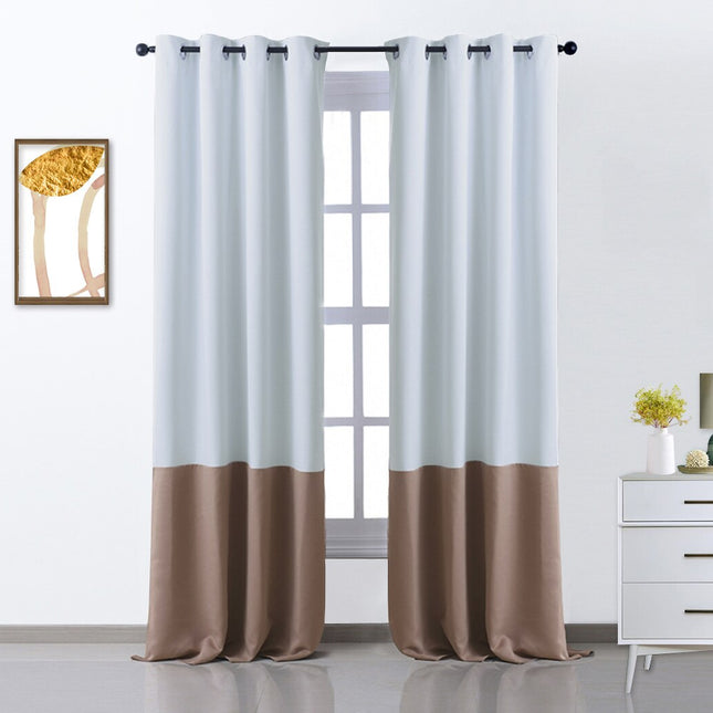 Zweifarbiger Verdunkelungsvorhang mit Ösen