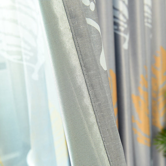 Dekorativer Vorhang mit botanischem Blattmuster