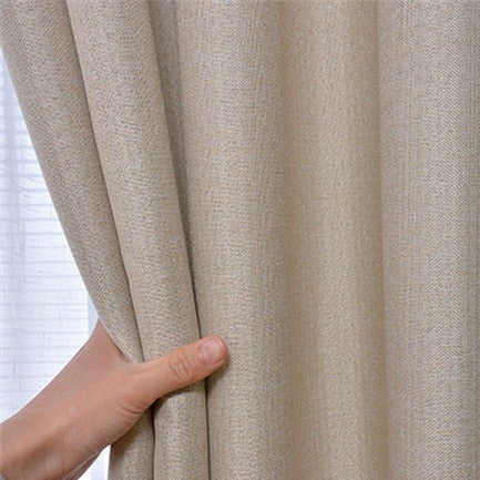 Verdunkelungsvorhang in Leinenoptik Elfenbein