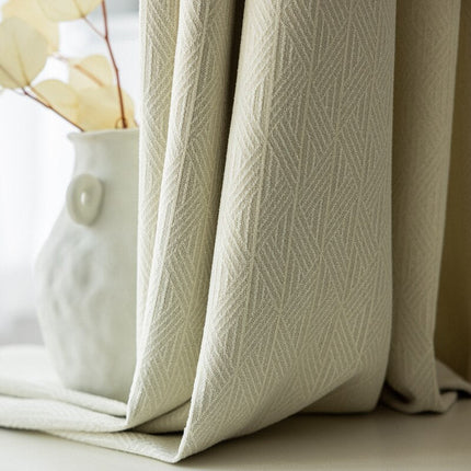 Struktur-Verdunkelungsvorhang Beige mit Muster