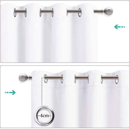 Weißer Thermo Verdunkelungsvorhang mit Ösen